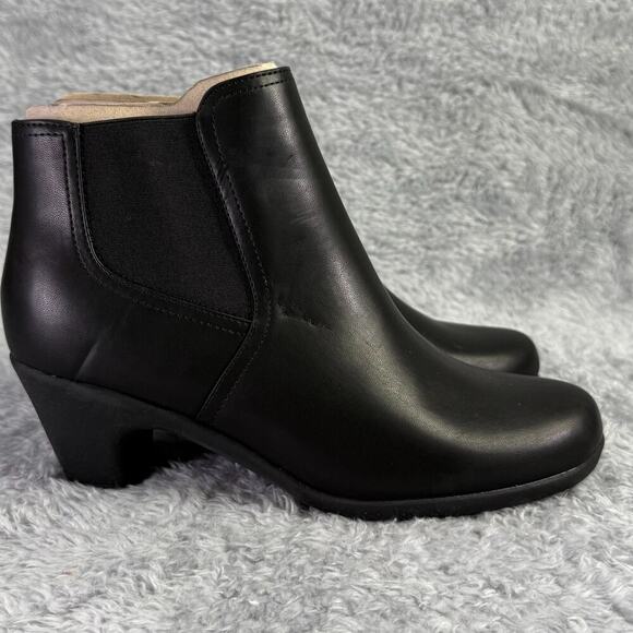 Easy Spirit Caelan Zipper Faux Leather Booties Black Ankle Boots Women's 6.5 M - Picture 7 of 11